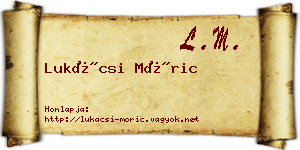 Lukácsi Móric névjegykártya